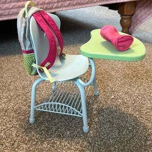 American Girl Doll Desk, Backpack and Pencil Pouch